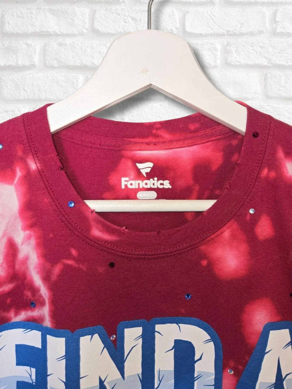 Colorado Avalanche Crop Top W/Rhinestones - Picture 4 of 6